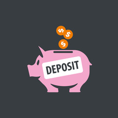 vector logo piggy bank