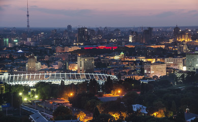 Naklejka premium Night in Kiev