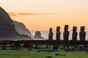 Moais  in Easter Island Chile