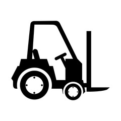 forklift cargo truck industry and construction equipment vector illustration