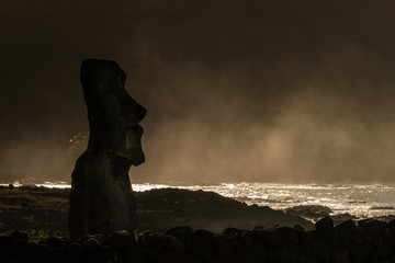 Fototapeta na wymiar Moais in Easter Island Chile
