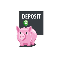 vector logo piggy bank