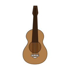 Fototapeta premium guitar brown musical instrument entertainment vector illustration