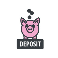 Obraz premium vector logo piggy bank