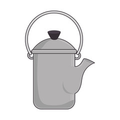 kettle water teapot camp kitchen utensil drink vector illustration