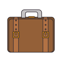 briefcase portfolio leather belt accessory hand  bag vector illustration