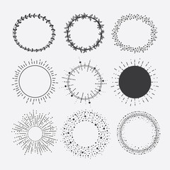 Unique hand drawn circle shapes 