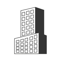 apartment building modern tower urban structure silhouette vector illustration