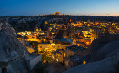 The town Goreme in the night