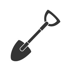 shovel tool repair electronic construction device silhouette vector illustration