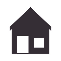 house building home property residential exterior silhouette vector illustration