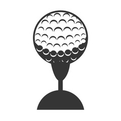 golf ball sport game club activity silhouette vector illustration