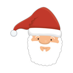 santa claus man face cartoon character hat vector illustration