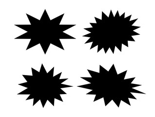 Black bursting star shapes