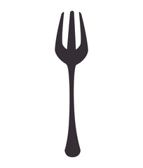 garnish fork utensil kitchen curtlery food silhouette vector illustration