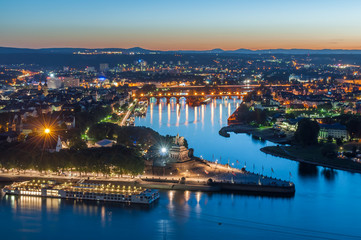 Deutsches Eck in Koblenz; Deutschland