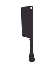 cleaver meat kitchen knife cutlery utensil silverware food silhouette vector illustration