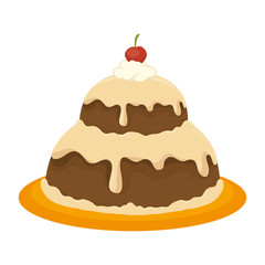 cake dessert food pastry bakery sweet cream vector illustration