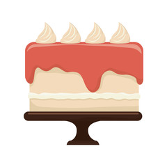 cake dessert food pastry bakery sweet taste vector illustration
