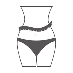 body female fitness lifestyle meter measurements vector illustration