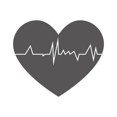 heart cardiogram  rhythm graph health medicine silhouette vector illustration