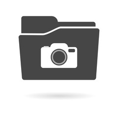 Isolated file folder icon with a camera
