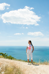 view of the girl and the sea