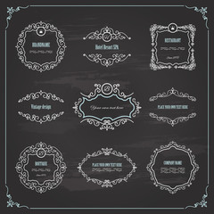 Business signs and frames in vintage style.