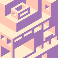 Isometric background with abstract buildings.