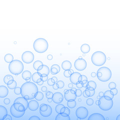 Bubbles of water on a white background.