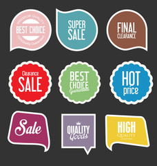 Modern sale stickers and tags collection vector