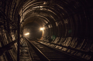 Obraz na płótnie Canvas Subway tunnel. Kiev, Ukraine. Kyiv, Ukraine