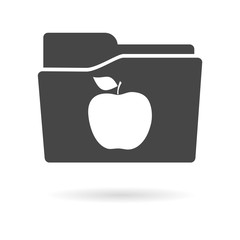 Isolated file folder icon with a apple
