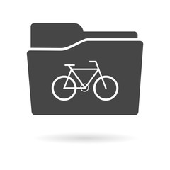 Isolated file folder icon with a bicycle
