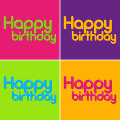 Happy birthday rounded colorful signs