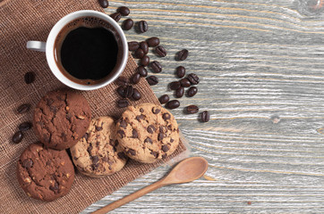 Obraz na płótnie Canvas Coffee cup and cookies