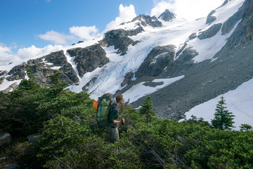 Fototapeta na wymiar Mountaineering in BC