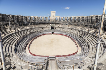 view to famous arena in Arles, France
