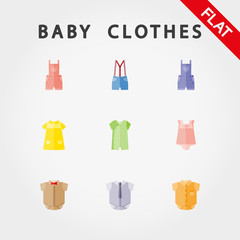 Baby clothe icons.