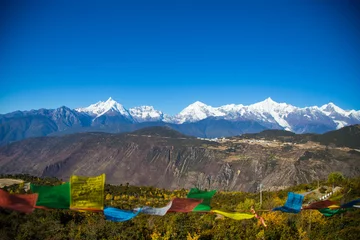 Papier Peint photo autocollant Shishapangma Mont Shishapangma à l& 39 été du Tibet, Chine