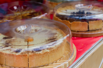 cutting homemade fresh delicious pie