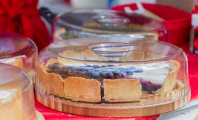cutting homemade fresh delicious pie