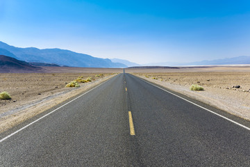 driving on the Interstate 187 in Death valley