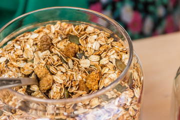 tasty fresh granola in a jar