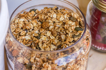 tasty fresh granola in a jar