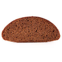Slice of fresh rye bread isolated on white background cutout