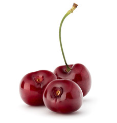 Sweet cherry berries isolated on white background cutout