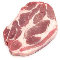 Raw pork chop meat isolated on white background cutout