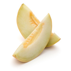 melon slices isolated on white background cutout