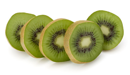 Fototapeta premium sliced Kiwi fruit isolated on white background cutout